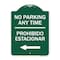 Signmission No Parking Anytime Prohibido Estacionar W/ Left Arrow Heavy-Gauge Alum, 18" x 24", GW-1824-23767 A-DES-GW-1824-23767 - alternate 1